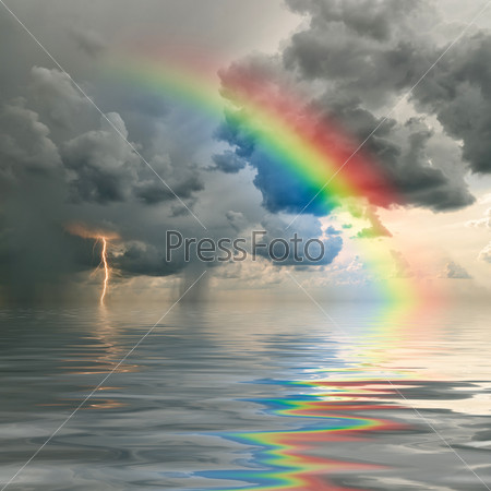 rainbow over ocean