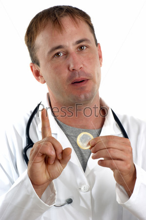 medical staff explains the importance of condoms