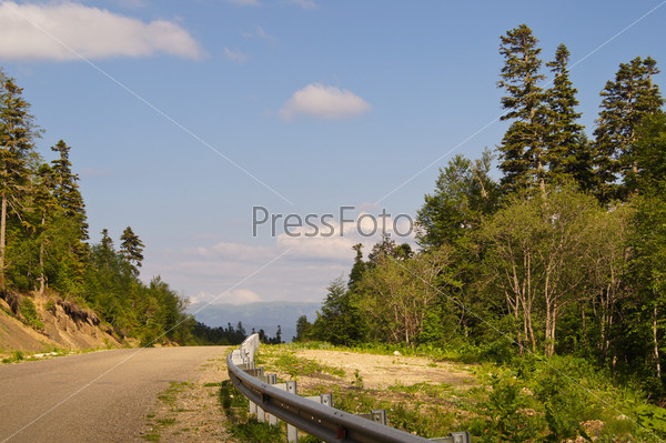 Road to mountains of the Caucasian reserve