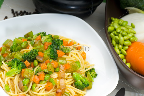 Vegetable pasta, stock photo