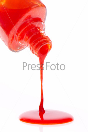 dripping nail polish isolated on white background