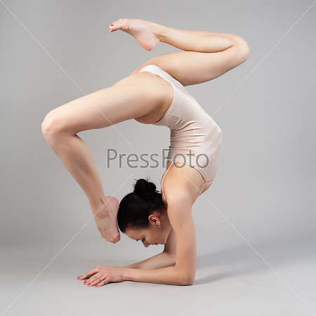 gymnast on training