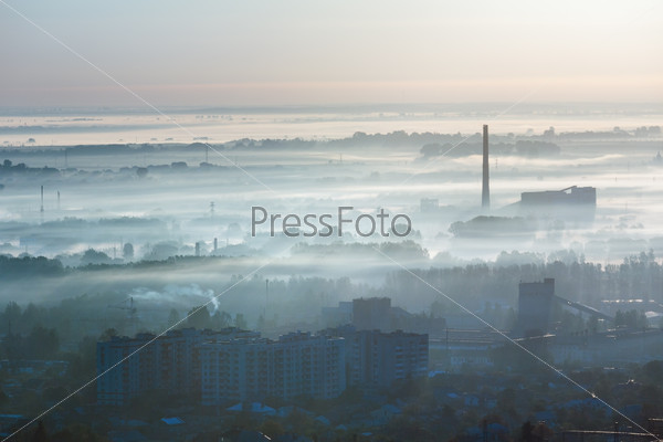 Morning Lviv City (Ukraine) outskirts view from \
