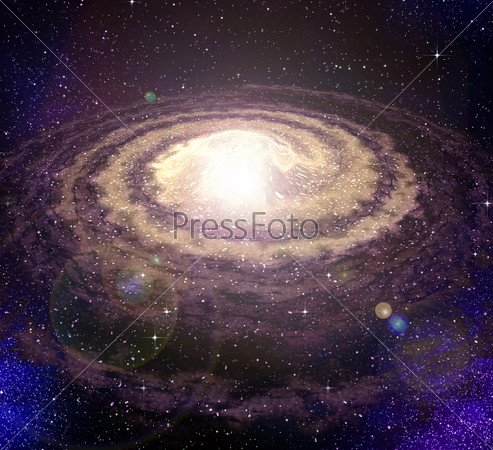 great spiral vortex galaxy in deep space