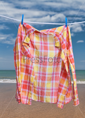 Clothes for drying on a clothesline