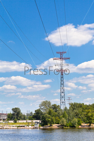 Electric power transmission, stock photo