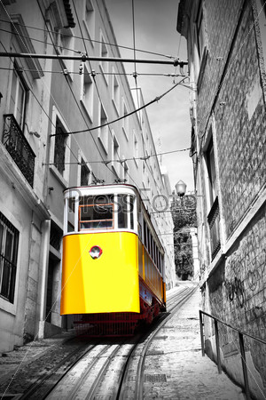 Funicular (Elevador do Lavra) in Lisbon, Portugal