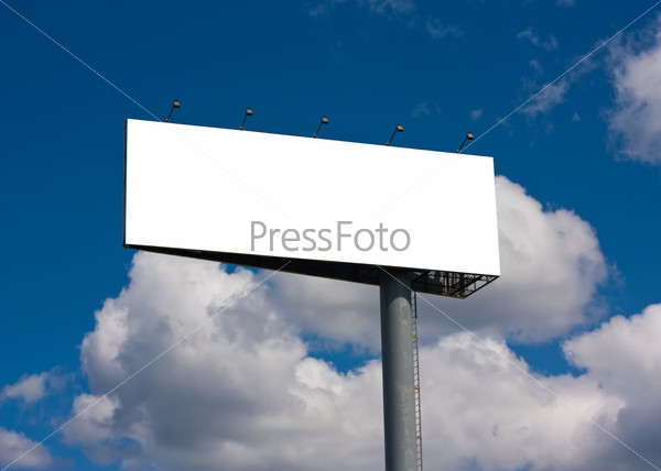 Blank billboard on blue sky background, put your text here