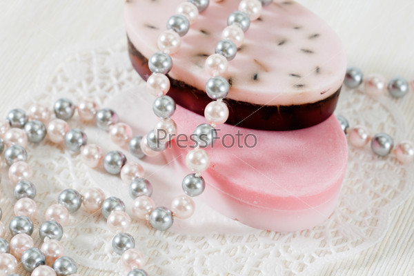 Handmade soap and pearl beads