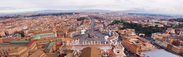 Panorama of Vatican and Rome . Skyline aerial view