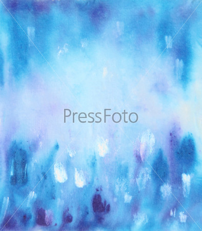 Abstract hand drawn watercolor background: blue and white flowers. Great for textures, vintage design, and luxurious wallpaper