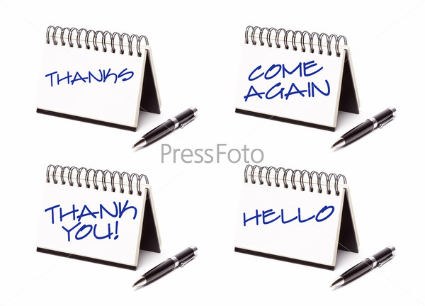 Spiral Note Pad and Pen Series Isolated on White - Success, Change, New Job and Winners - XXXL.