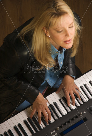 Female Musician Performs