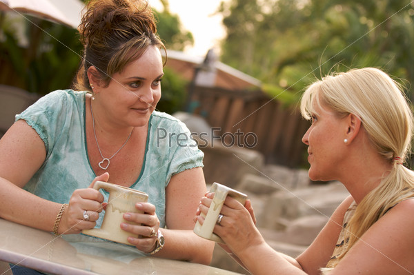 Girlfriends Enjoy A Conversation