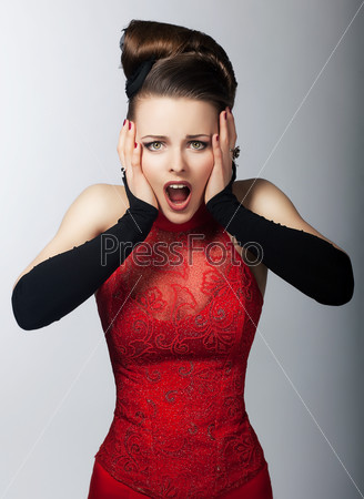 Stress - lovely emotional woman face