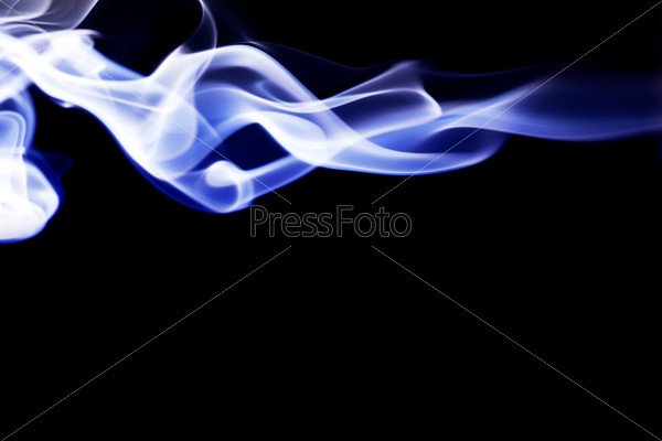 Blue smoke background on black