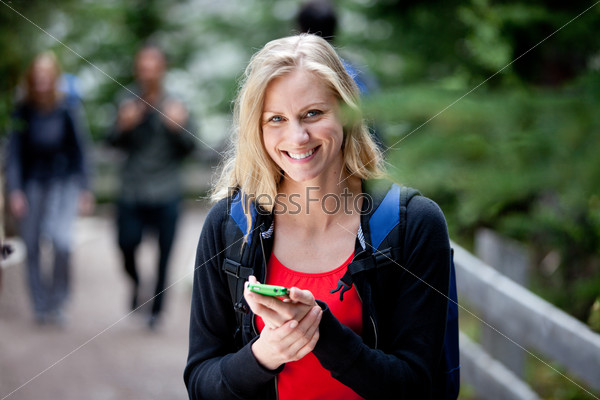 Happy Woman with Cell Phone