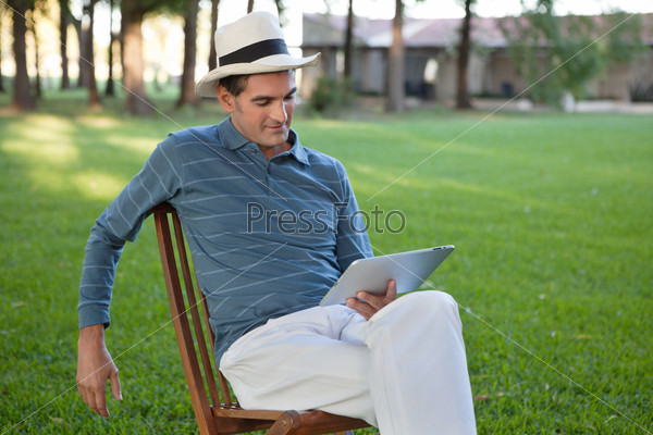 Man Using Tablet PC