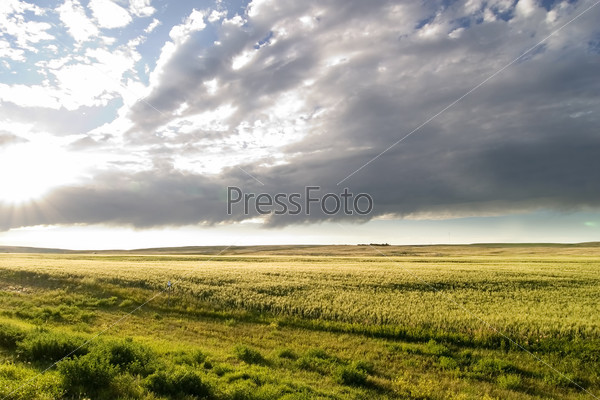 Prairie Landscape with a vivid sky