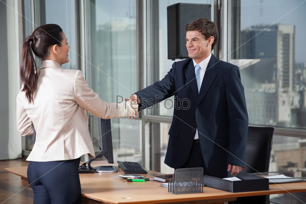 Business Shaking Hands Over A Deal