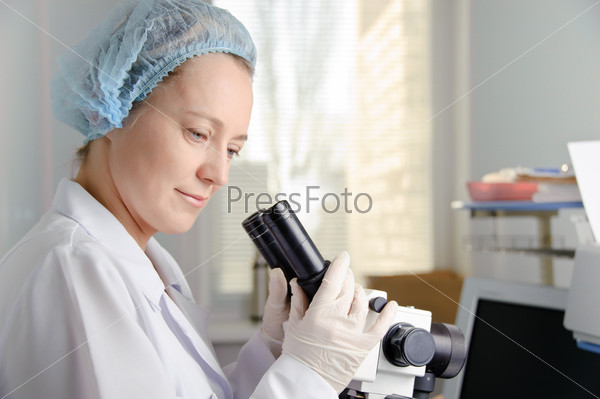 Doctor with Microscope.
