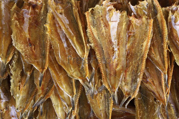 Thailand, Bangkok, dry fish for sale in a local market
