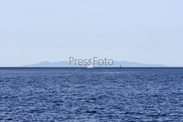 Italy, Tyrrherian sea, Tuscany coastline seen from Elba Island