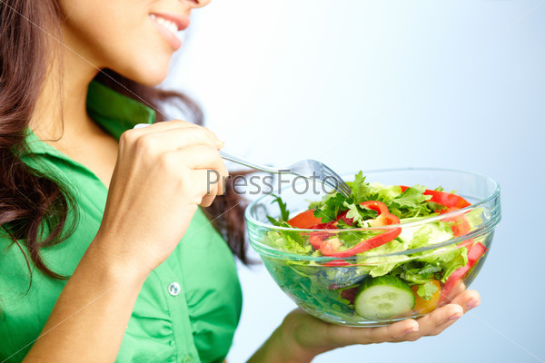 Eating salad