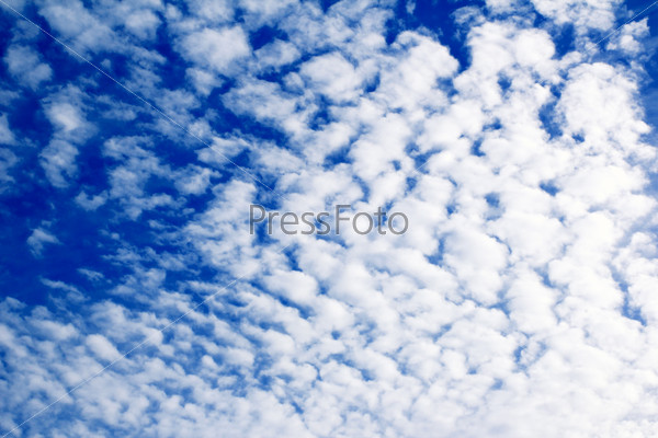 Blue sky with porous clouds in the summer in Sunny weather.