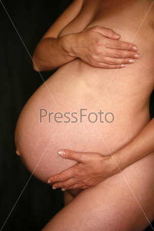 The pregnant woman in the nine month.