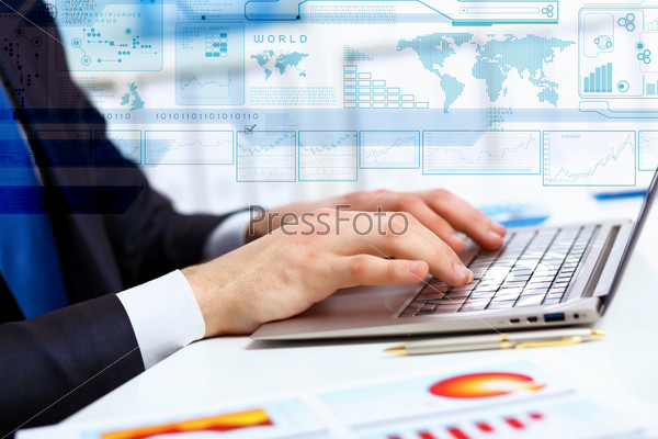 Business person working on computer
