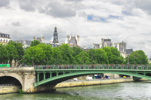 Bridge over the Seine Paris France, stock photo