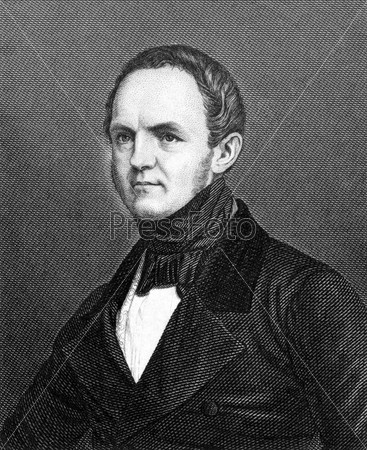 Friedrich Wilhelm von Reden (1802-1857) on engraving from 1859. German statistician and politician. Engraved by unknown artist and published in Meyers Konversations-Lexikon, Germany,1859.