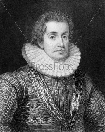 Джеймс I (1566-1625) на гравюре 1800 гг. Король Шотландии Яков VI в 1567-1625 гг. и король Англии и Ирландии в 1603-1625 гг