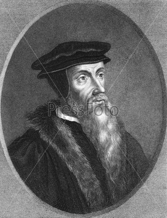 Жан Кальвин (1509-1564) на гравюре 1833 года. Теолог, основатель кальвинизма
