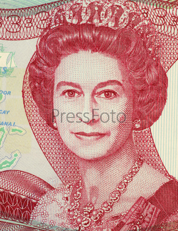 BAHAMAS - CIRCA 1984: Queen Elizabeth II (1926-) on 3 Dollars 1984 Banknote from Bahamas. Queen regnant of 16 independent sovereign states known as the Commonwealth realms.