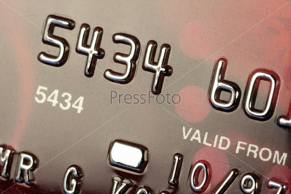Credit card close up