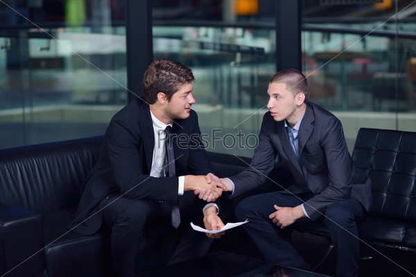business people making deal
