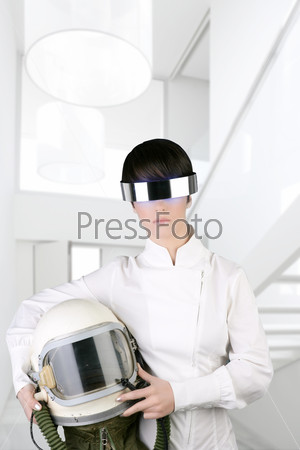 futuristic spaceship aircraft helmet astronaut woman