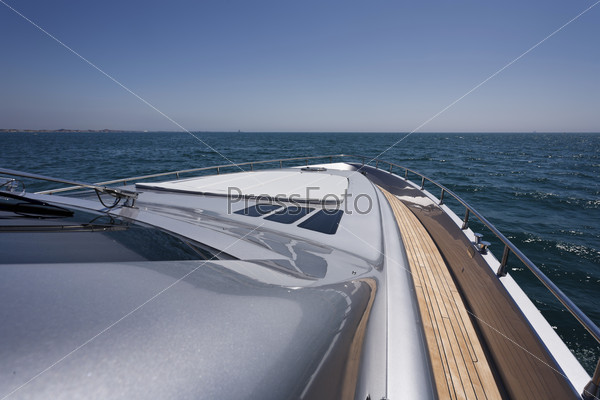 Italy, Fiumicino (Rome), Alfamarine 72 luxury yacht, bow and sundeck