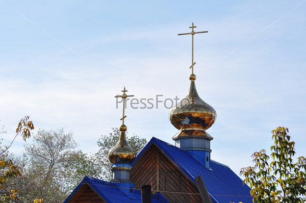 The dome of the Orthodox Church on the border between Europe and Asia