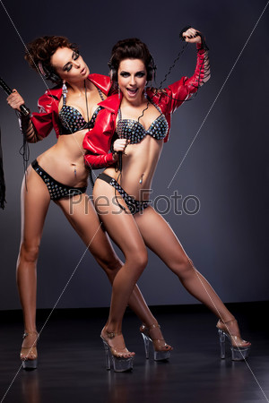 Sexy Women in Passionate poses. Theatrical Performance
