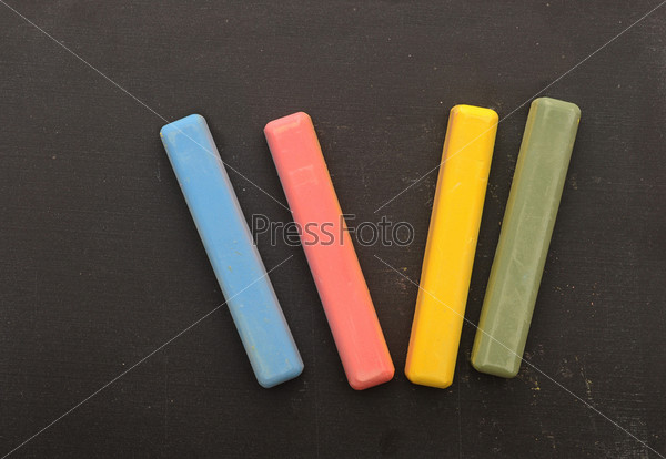 School board with color chalks