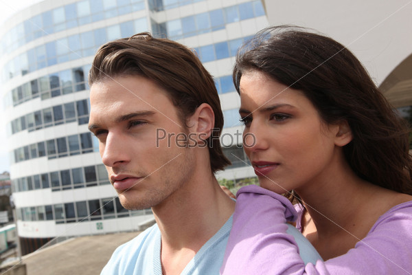 Young couple in an urban environment, stock photo