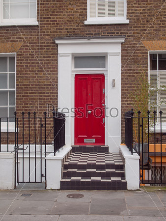 A traditional entrance door of a British house
