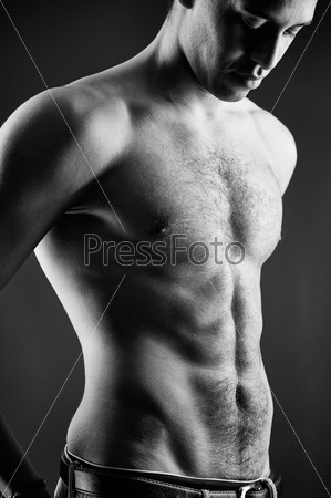 Torso of handsome guy in isolation