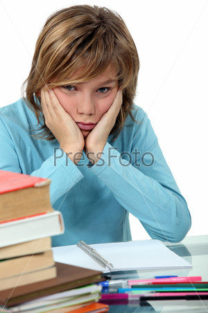 Really don\'t want to do my homework, stock photo