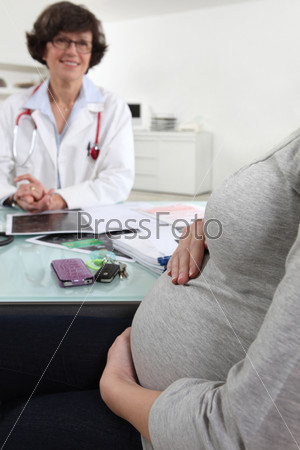 pregnant woman with female obstetrician