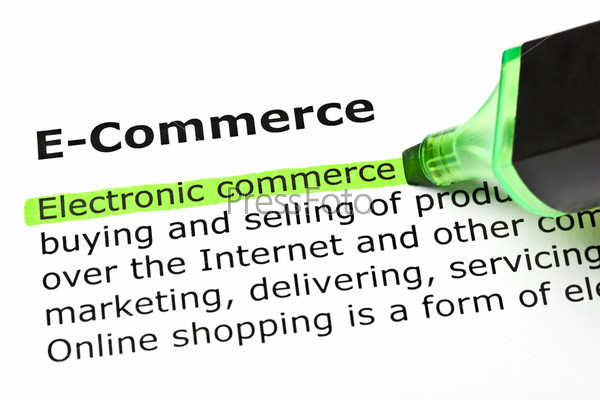 Electronic commerce highlighted in green, under the heading E-Commerce.