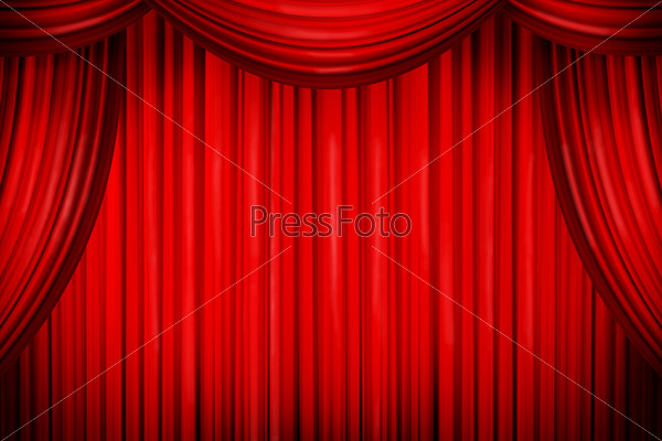 Closed curtains in theater of similar place